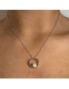 Collar minimalista c/perla cultivada 6-6.5 rodinado
