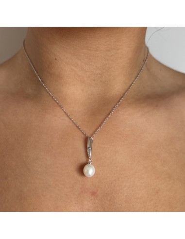 Collar dije barrita c/perla de rio de...