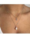 Collar 2/largos c/perla de rio y zic rodinada