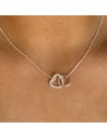 Conj. Dijes entrelazados corazon con zc y circulo con piedra