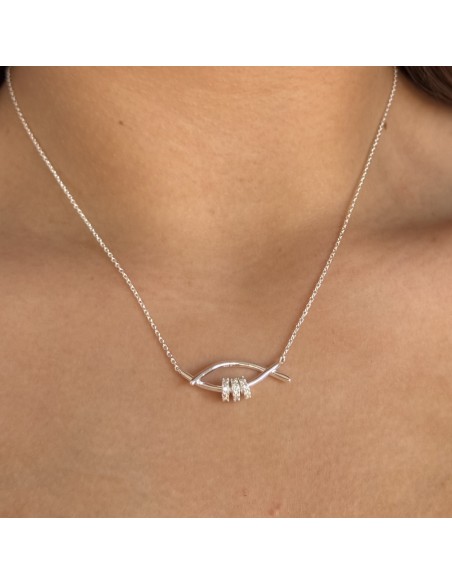 Conj. Con dije minimalista con llamadores de angeles