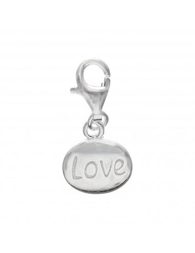 Medalla oval LOVE con mosqueton