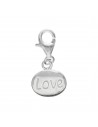 Medalla oval LOVE con mosqueton