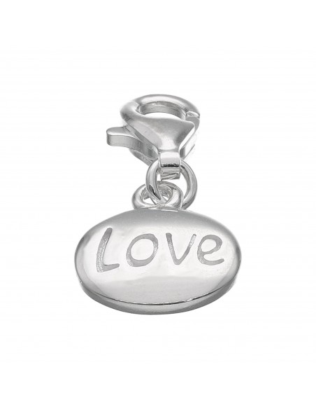 Medalla oval LOVE con mosqueton