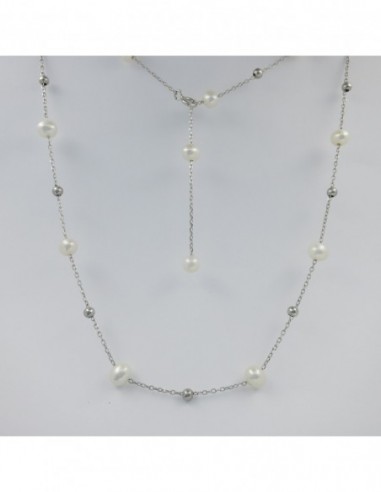 Collar corb. c/perlas de rio 5.5-6 mm...