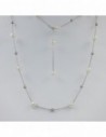 Collar corb. c/perlas de rio 5.5-6 mm y bolitas rodinado