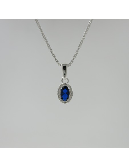 Conj. dije oval mini c/zc azul y zc