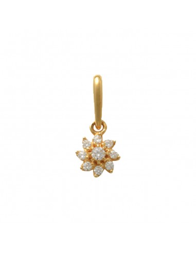 Dije flor c/piedras 18k