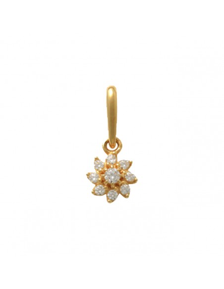 Dije flor c/piedras 18k