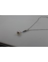 Collar dije barrita c/perla de rio de 8 mm