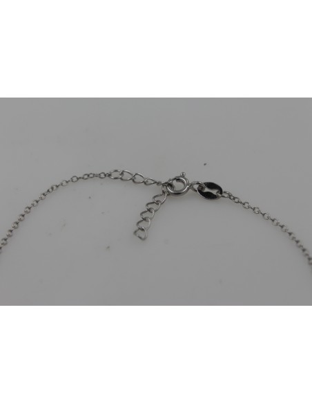 Collar dije barrita c/perla de rio de 8 mm
