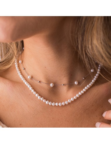 Collar corb. c/perlas de rio 5.5-6 mm...