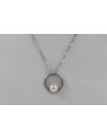 Collar minimalista c/perla cultivada 6-6.5 rodinado
