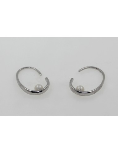 Torn tipo aro oval c/perla de 4 mm