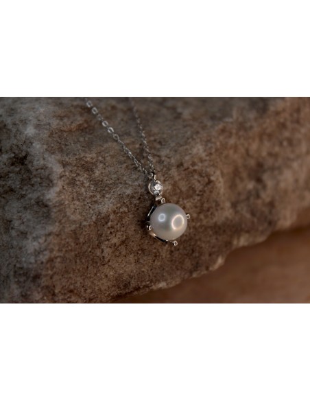 Conj perla cultivada de 8-8.5 y piedra